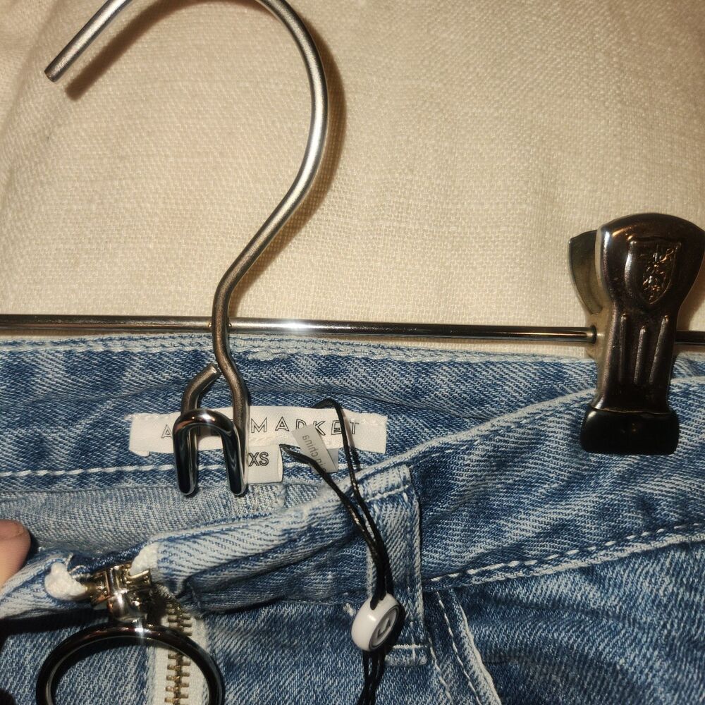 After Market x Anthropologie Asymmetrical Ruffle Denim Skirt High Low - Size XS - Picture 5 of 10